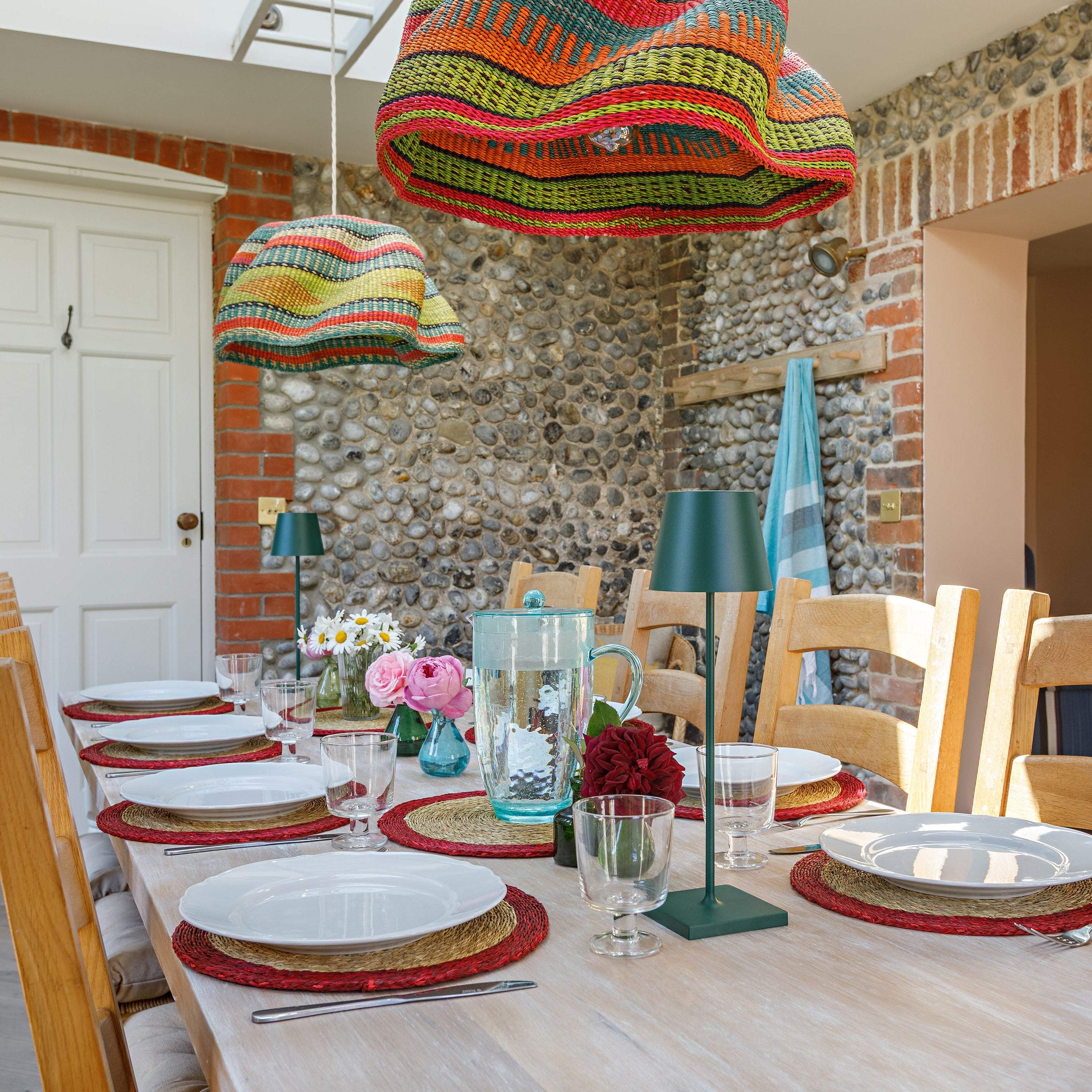 Woven Colourful Basket Pendant Light Large