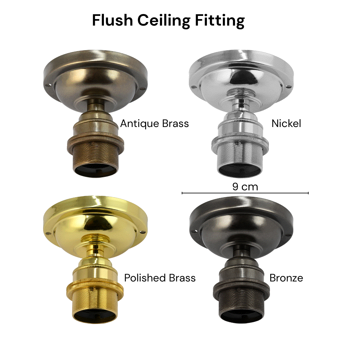 Denton Medium Ribbed Ceramic Shade Flush Ceiling Light - Image 3