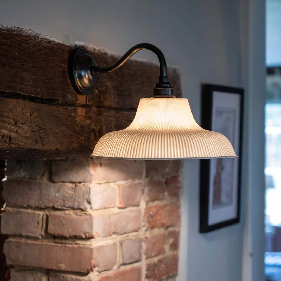 Hartington Ribbed Ceramic Shade Wall Light - Image 3