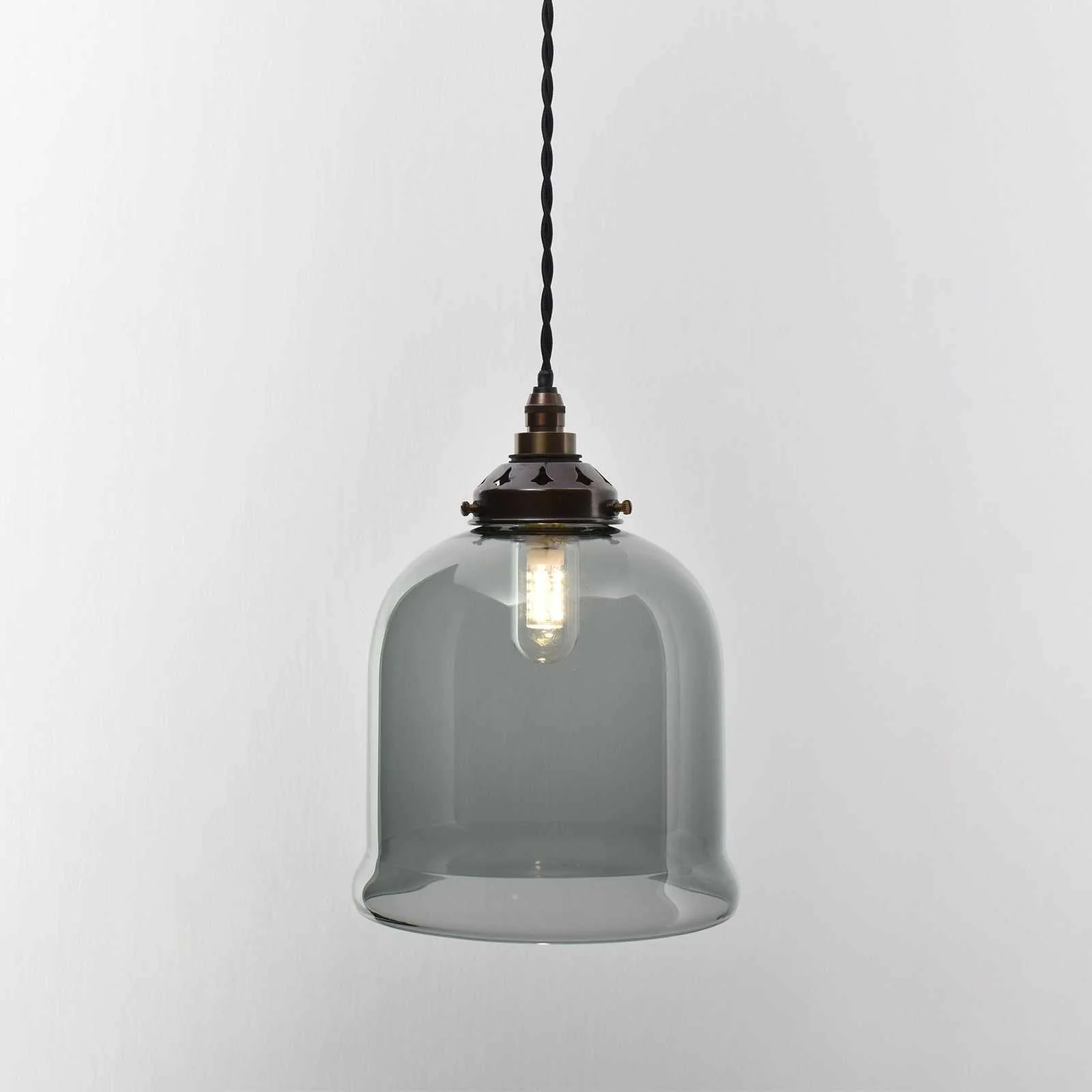 Hythe Small Smoked Glass Shade Bathroom Pendant Light