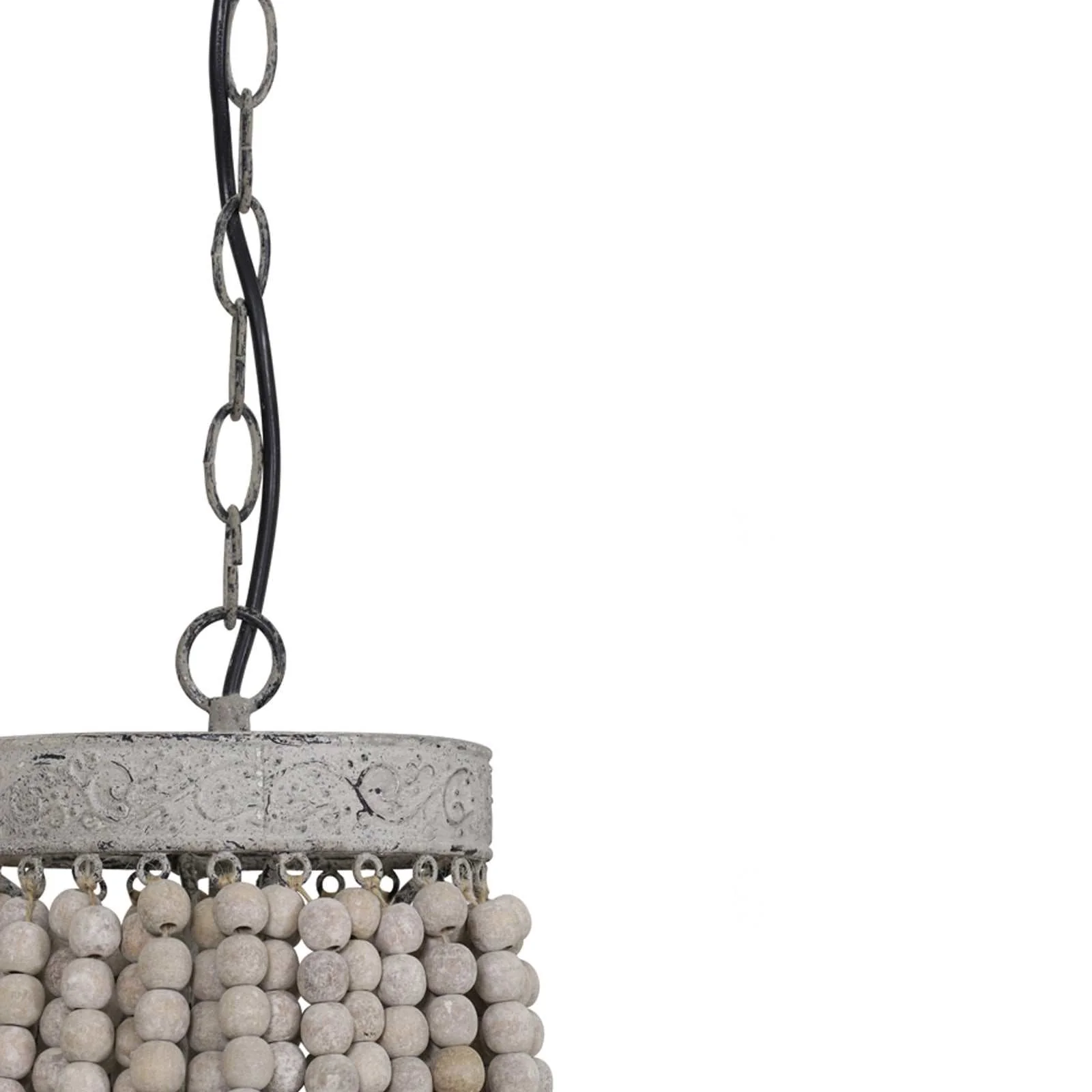 Light & Living Large Luna Wooden Beaded Chandelier Pendant Light - Image 4
