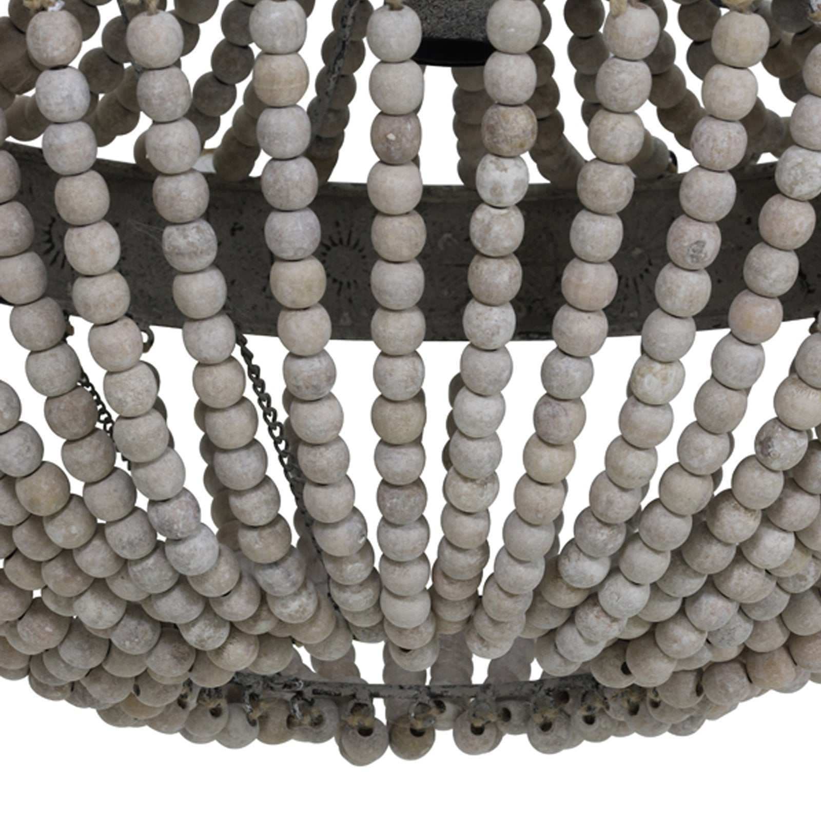 Light & Living Large Luna Wooden Beaded Chandelier Pendant Light - Image 5