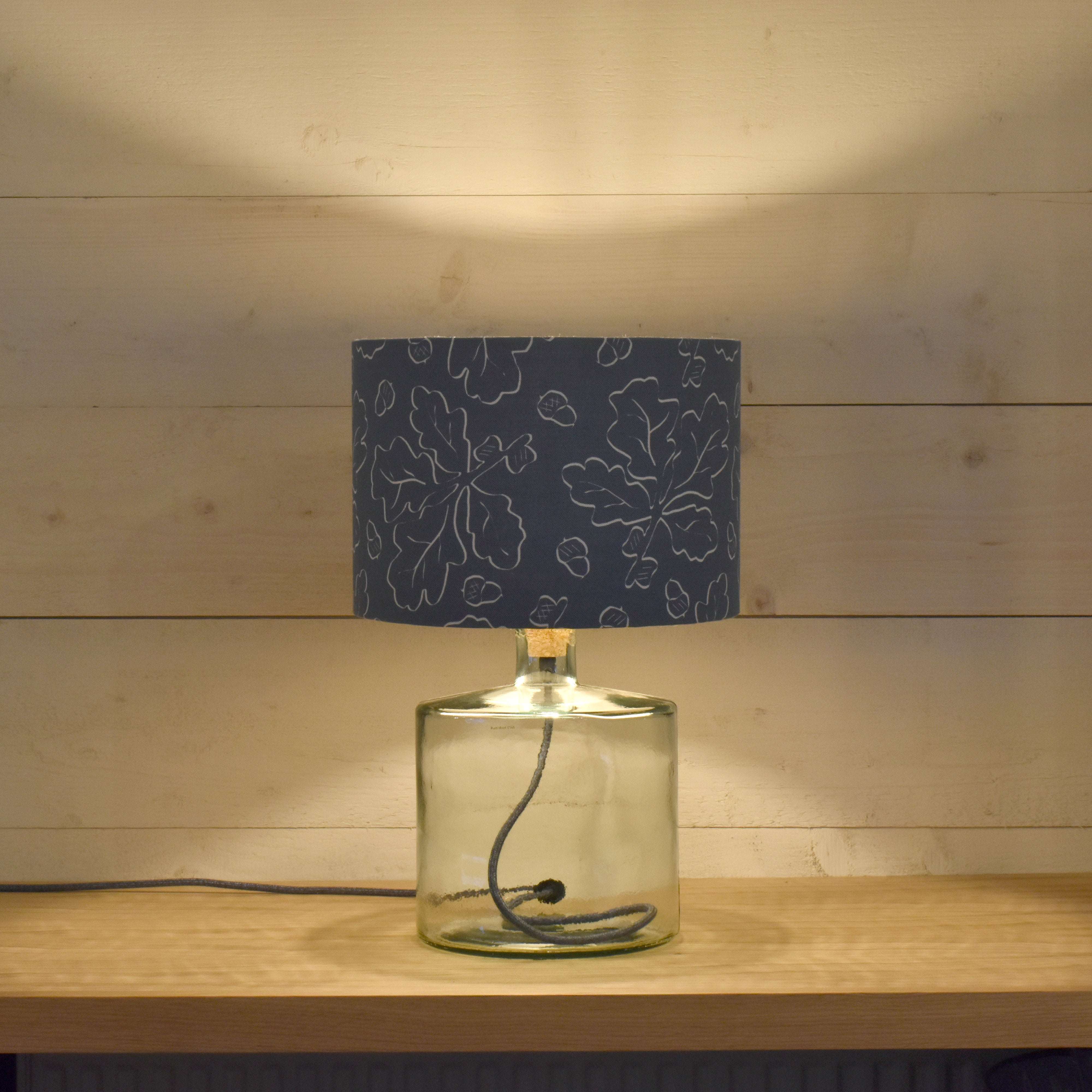 Recycled Glass Short Table Lamp With Shade