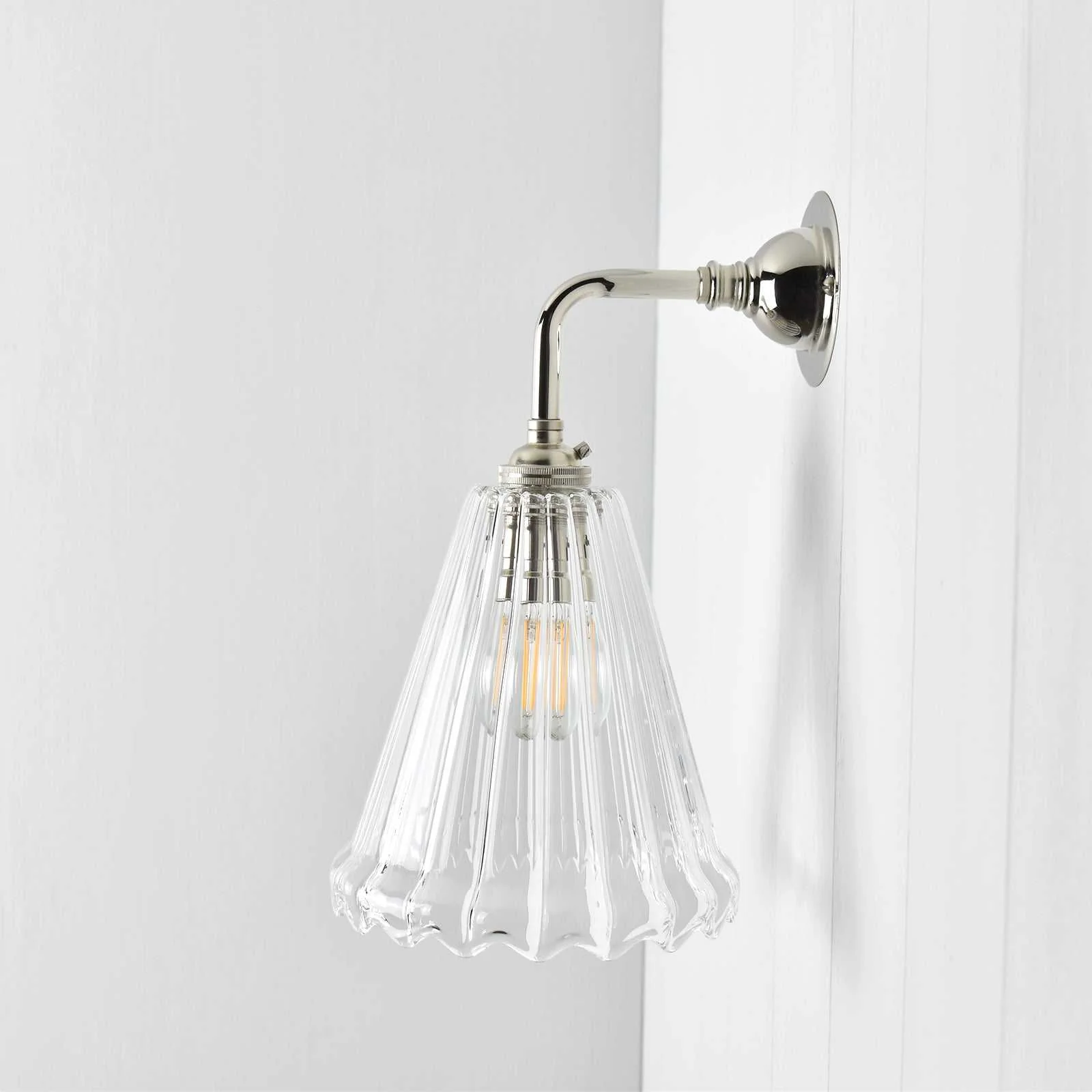 Rye Small Ribbed Glass Shade Wall Light - Image 5
