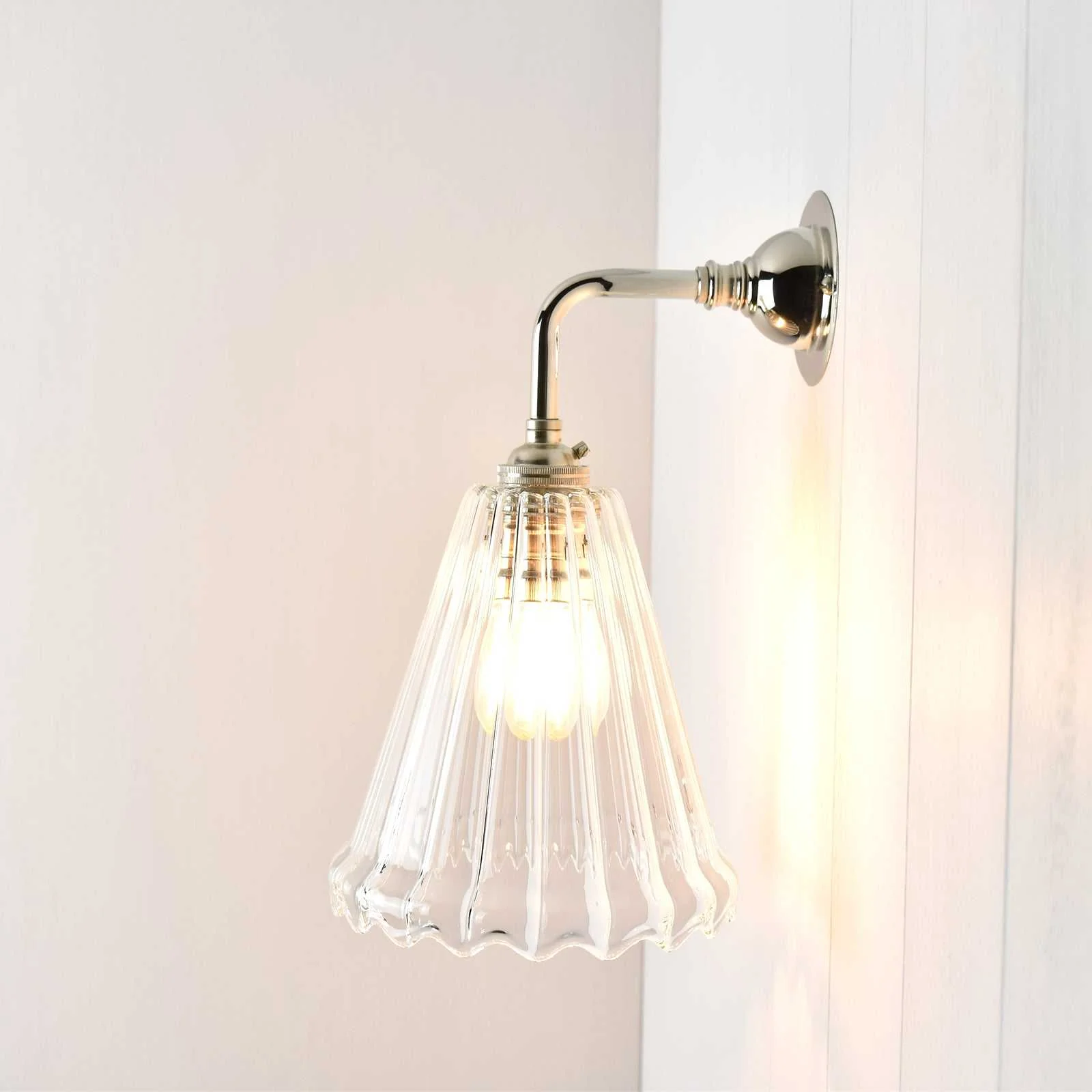 Rye Small Ribbed Glass Shade Wall Light - Image 7