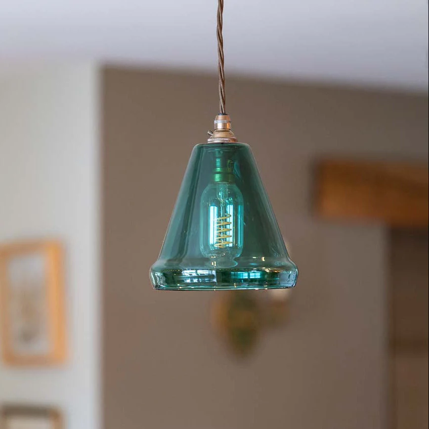 Rye Small Teal Glass Shade Pendant Light
