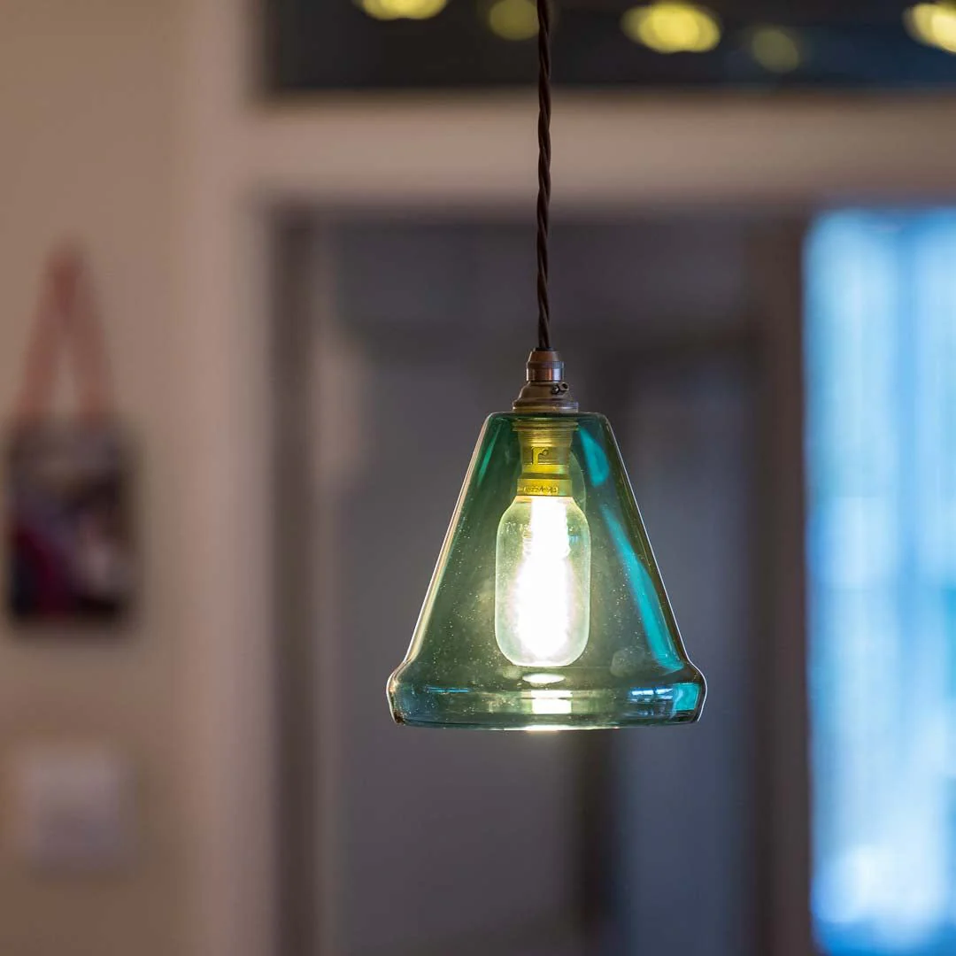 Rye Small Teal Glass Shade Pendant Light - Image 2