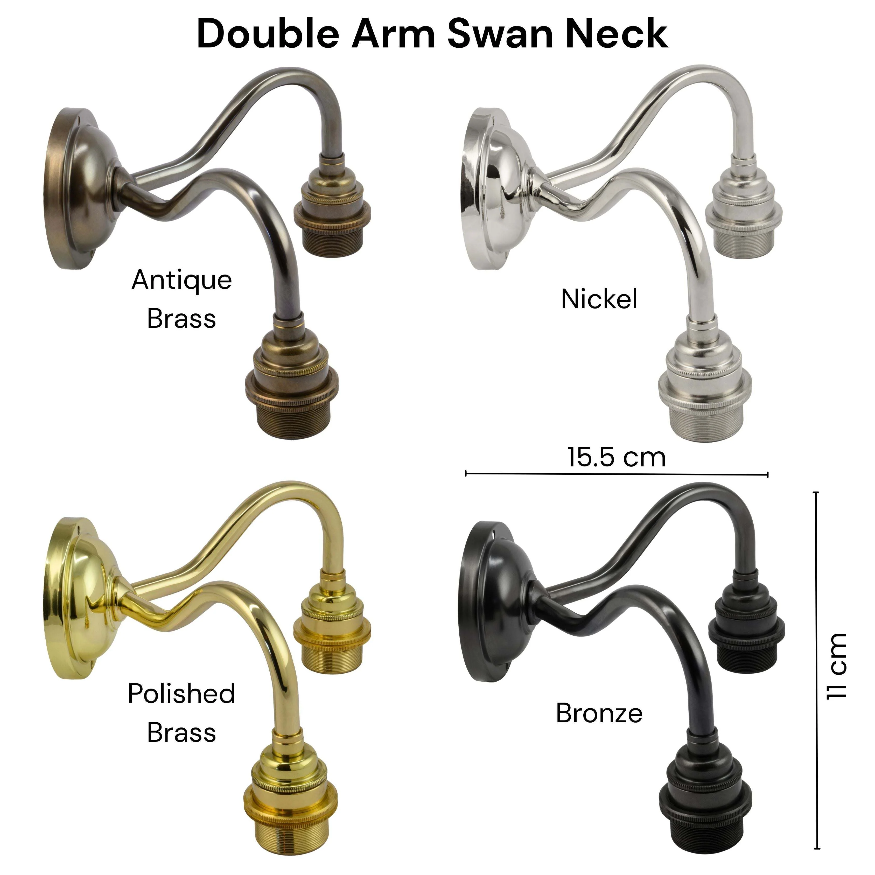 Camber Medium Ribbed Glass Shade Double Arm Wall Light - Image 5