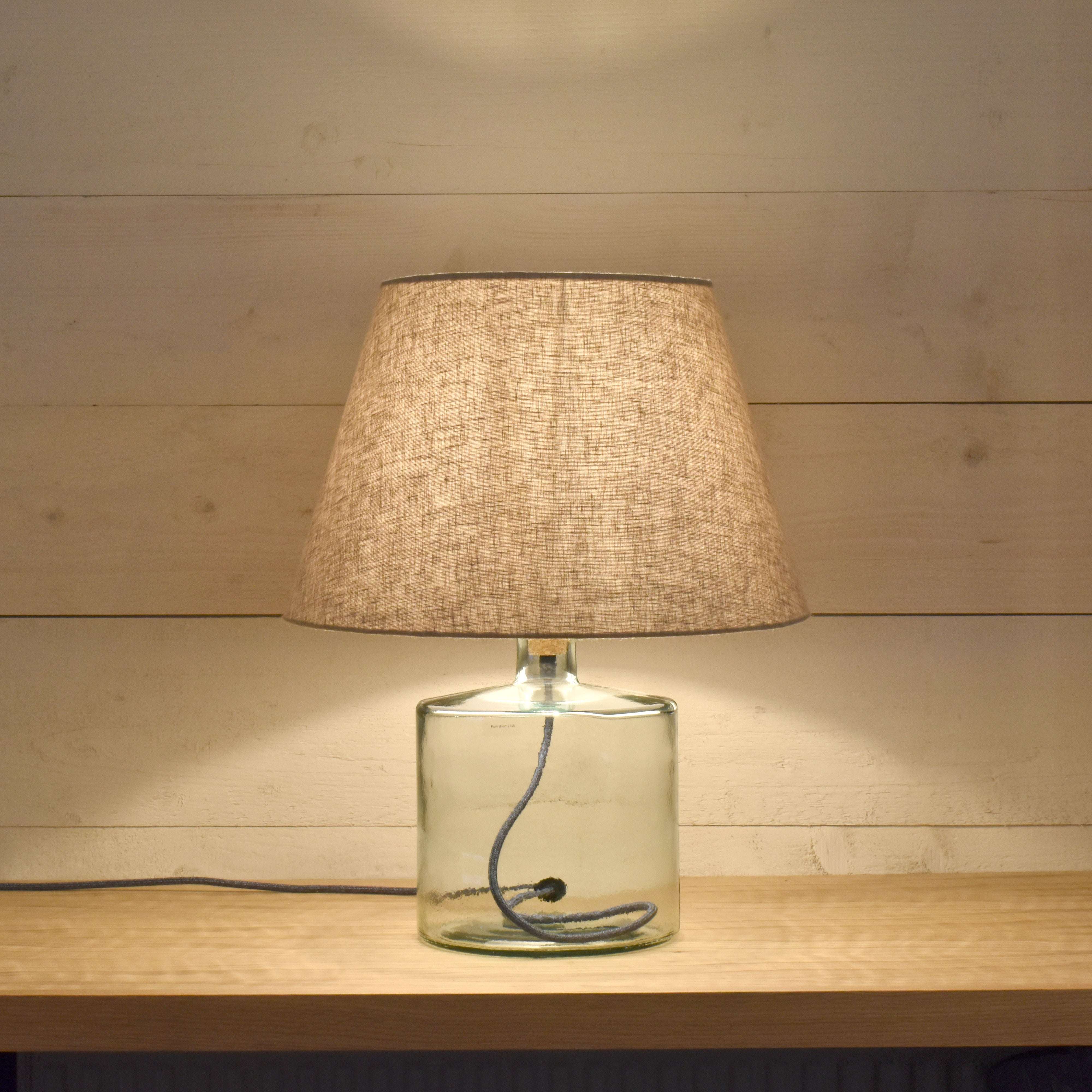 Short Recycled Glass Table Lamp Base