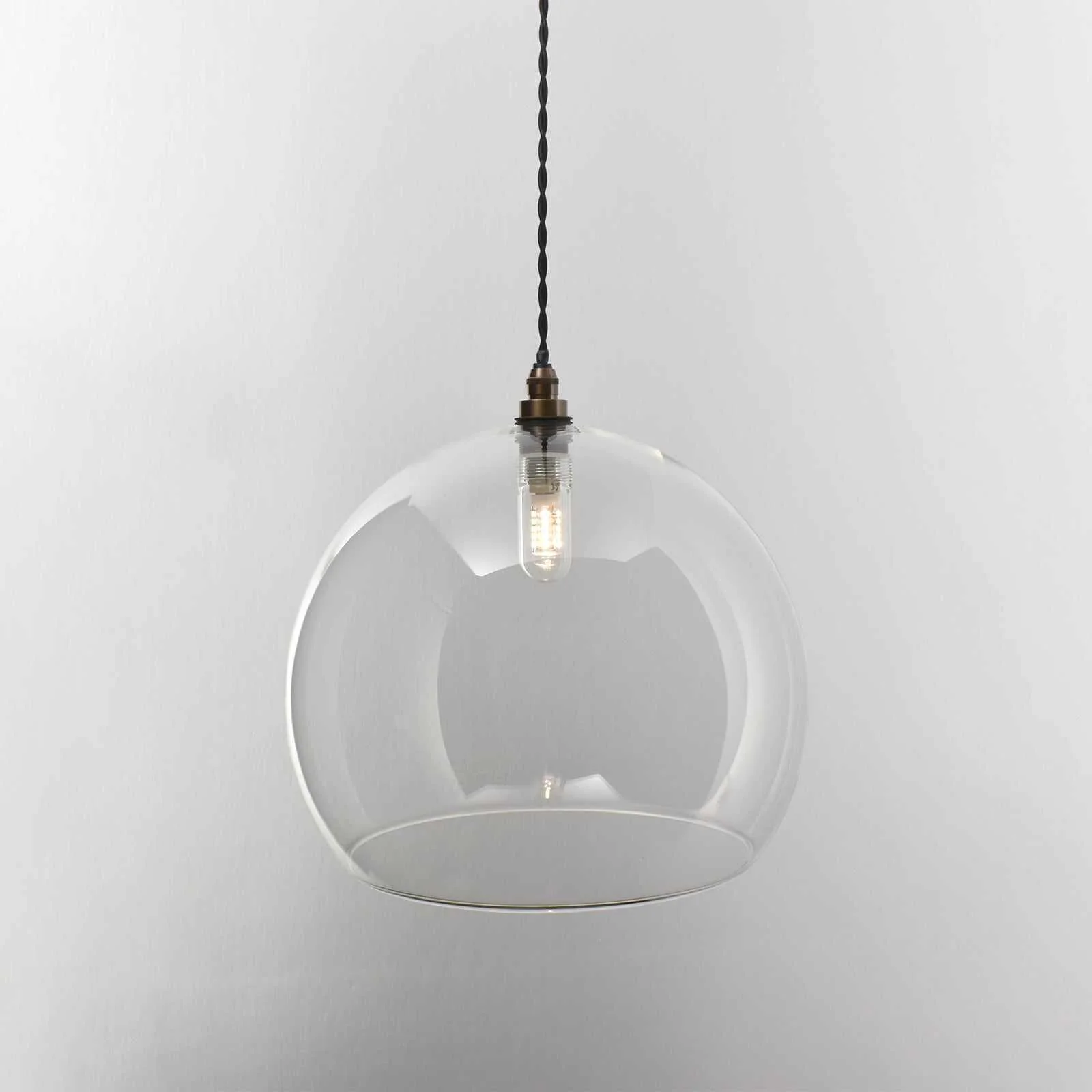 Soho Extra Large Clear Glass Shade Bathroom Pendant Light