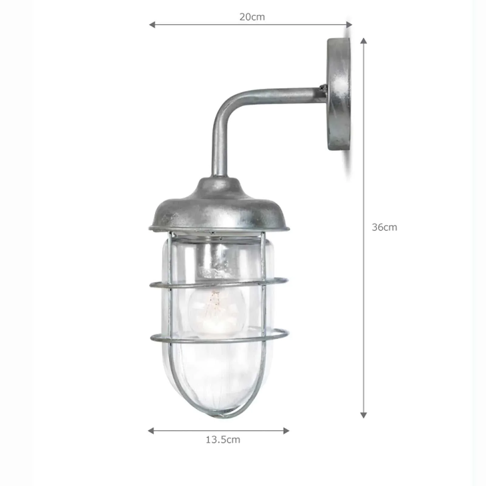 St Ives Harbour Outdoor Wall Light - Galvanised - Image 4