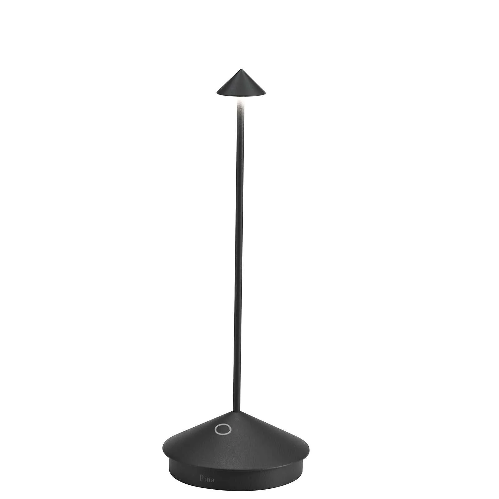 Zafferano Pina Pro Rechargeable Matt Black Table Lamp