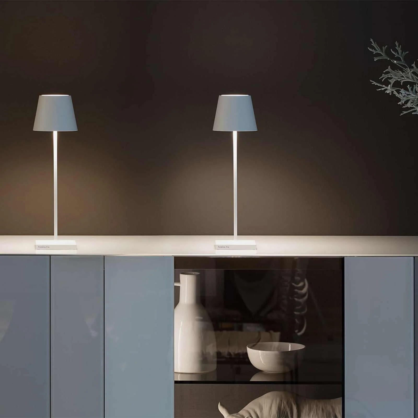 Zafferano Poldina Pro Rechargeable White Table Lamp - Image 3